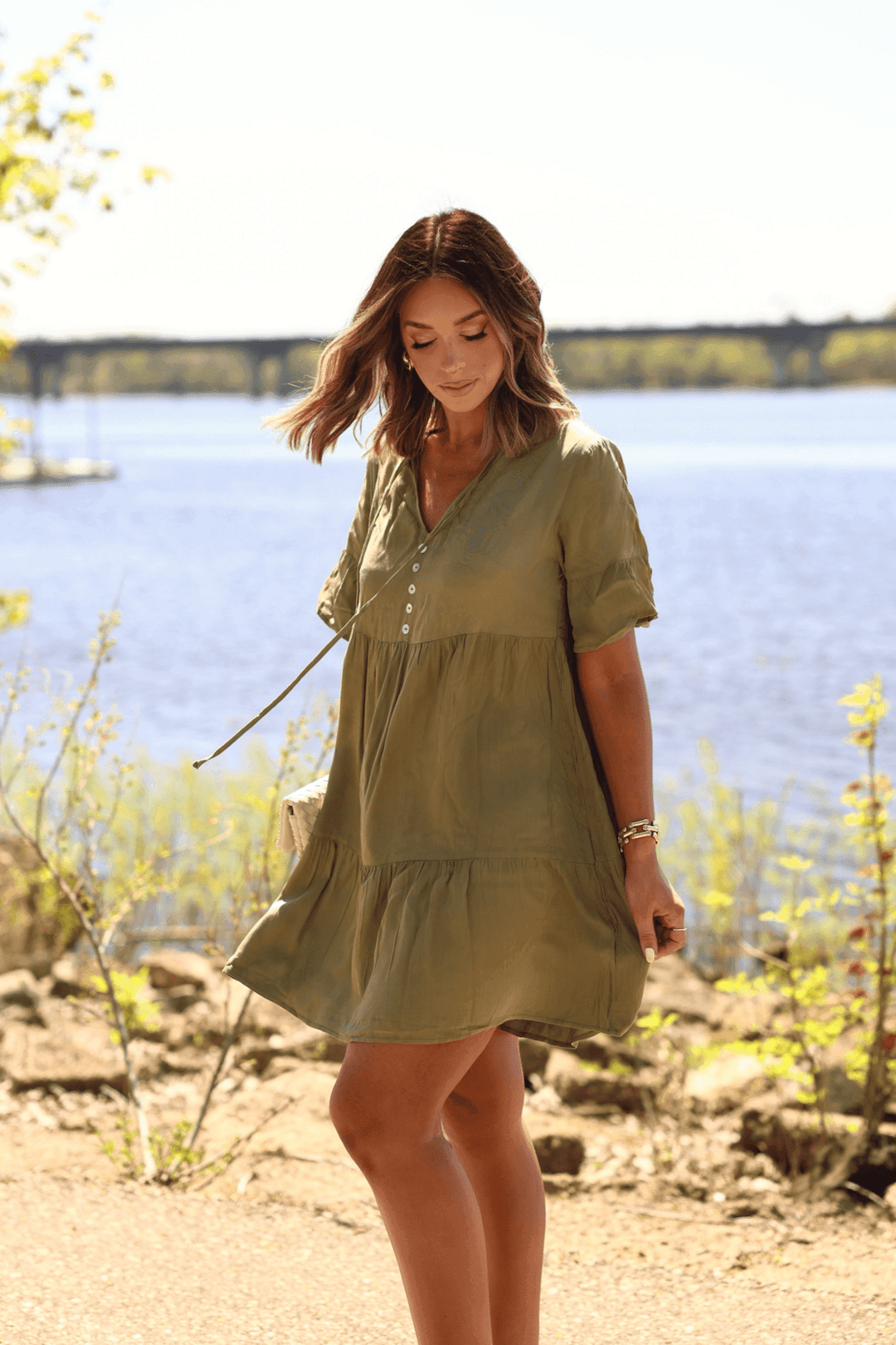 Jessica Green Tiered Mini Dress - FINAL SALE - One Revolver Surfboards