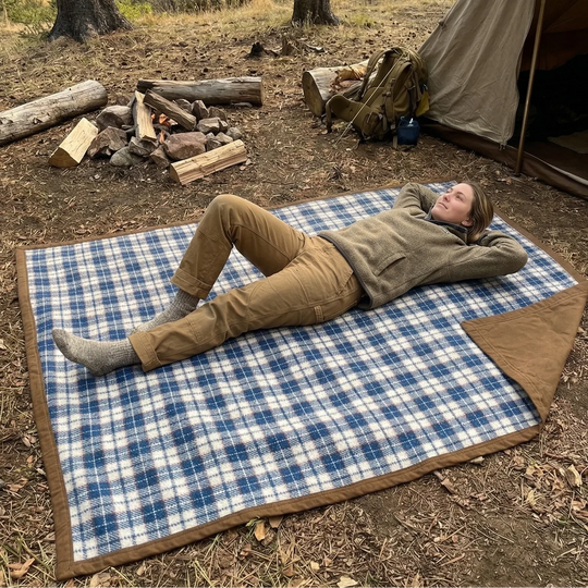 Canvas Camping Blanket - Waxed Canvas Outdoor Blanket / Bushcraft Blanket
