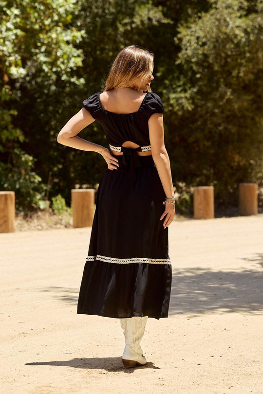 Jolene Black Lace Trim Maxi Skirt - FINAL SALE - One Revolver Surfboards