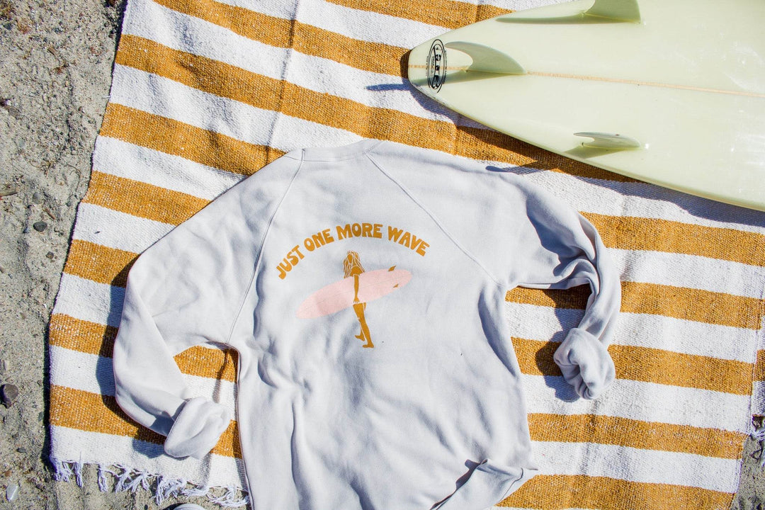 Just One More Wave Adult Sweatshirt - One Revolver Surfboards