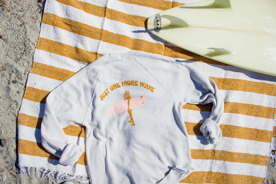 Just One More Wave Adult Sweatshirt - One Revolver Surfboards