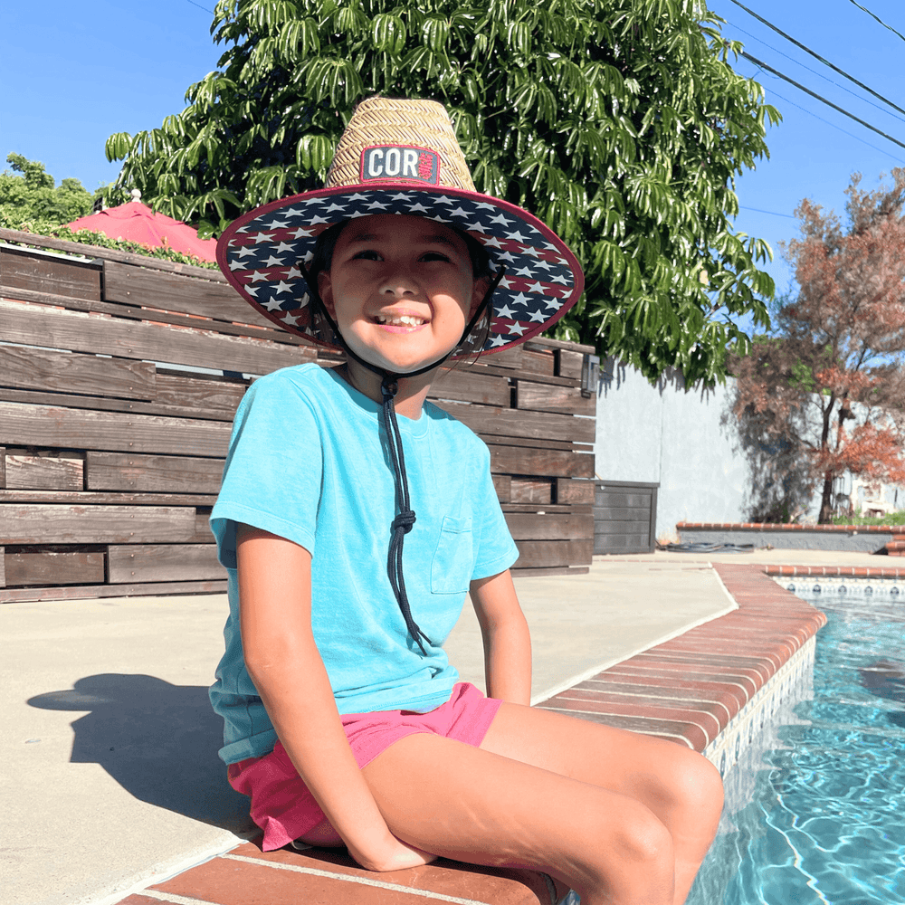 Kids Straw Hat for Boys and Girls - Patriotic - One Revolver Surfboards