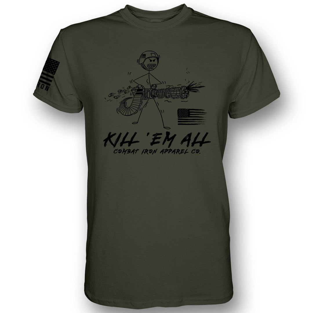 Kill Em' All Machine Gunner Men's T-Shirt - One Revolver Surfboards