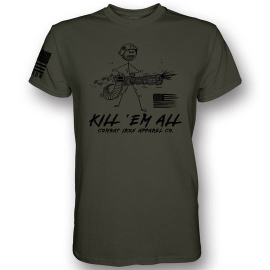 Kill Em' All Machine Gunner Men's T-Shirt - One Revolver Surfboards