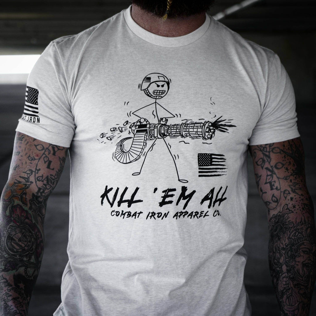Kill Em' All Machine Gunner Men's T-Shirt - One Revolver Surfboards