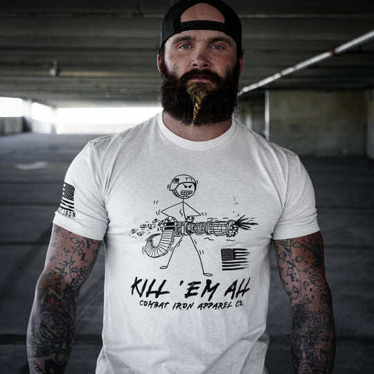 Kill Em' All Machine Gunner Men's T-Shirt - One Revolver Surfboards