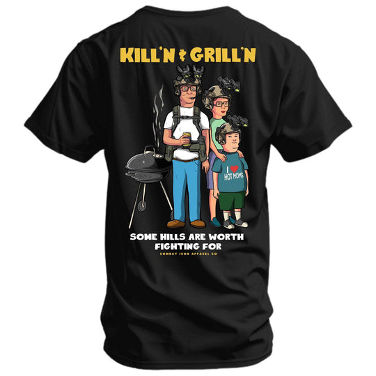 Kill'n & Grill'n | Some Hills Are Worth Fighting For Men's T-Shirt - One Revolver Surfboards