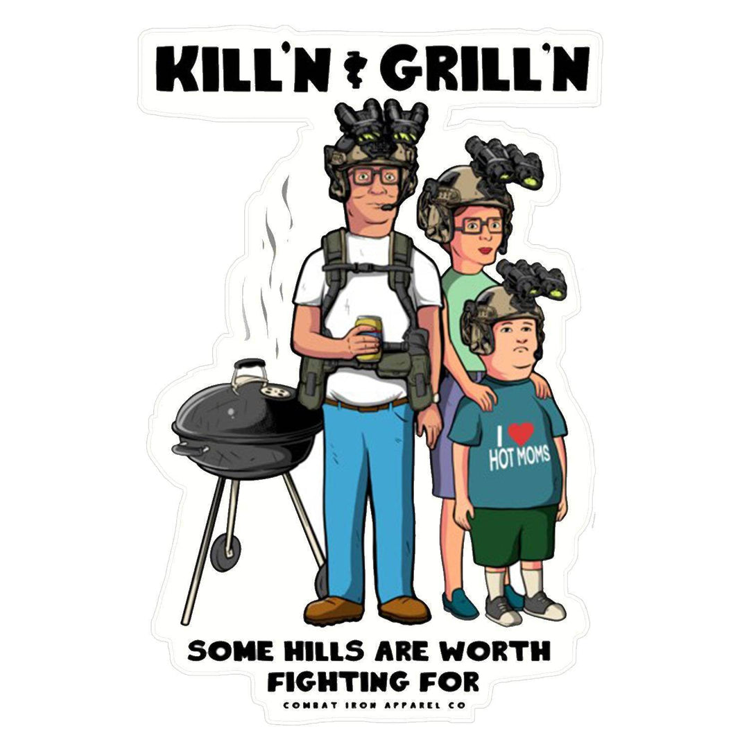 Kill'n & Grill'n | Some Hills Are Worth Fighting For Decal - One Revolver Surfboards