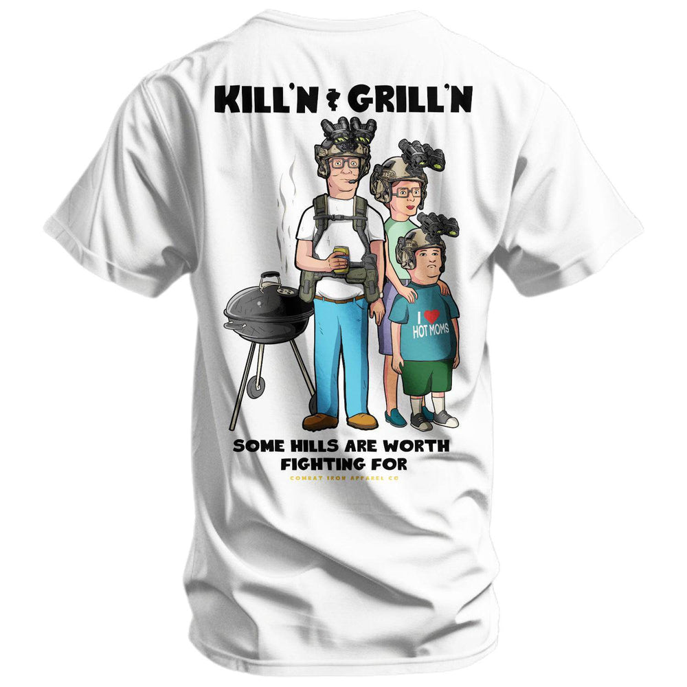 Kill'n & Grill'n | Some Hills Are Worth Fighting For Men's T-Shirt - GRAPHIC T-SHIRT - One Revolver Surfboards