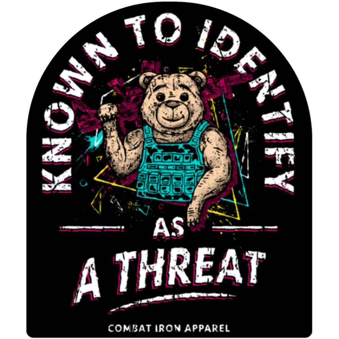 KNOWN TO IDENTIFY AS A THREAT Retro Tactibear Decal - DECAL - One Revolver Surfboards
