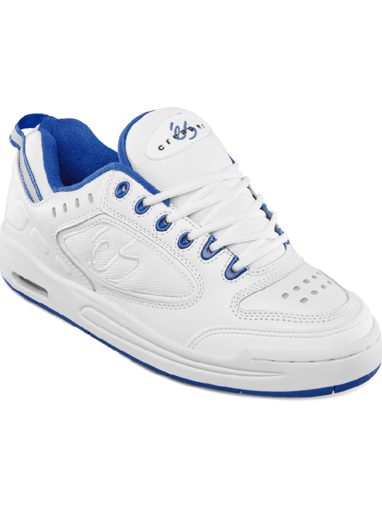 éS The Creager White / Blue Skateboard Shoes - One Revolver Surfboards