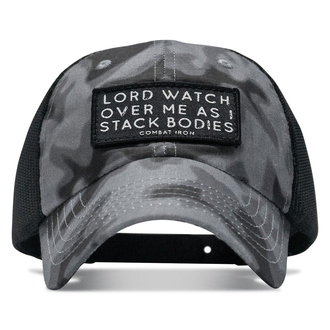One Revolver Surfboards - Lord Watch Over Me As I Stack Bodies Patch Tactical Ripstop Mesh Snapback Hat HEADWEAR