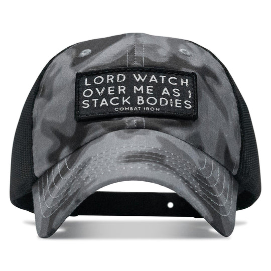 One Revolver Surfboards - Lord Watch Over Me As I Stack Bodies Patch Tactical Ripstop Mesh Snapback Hat HEADWEAR