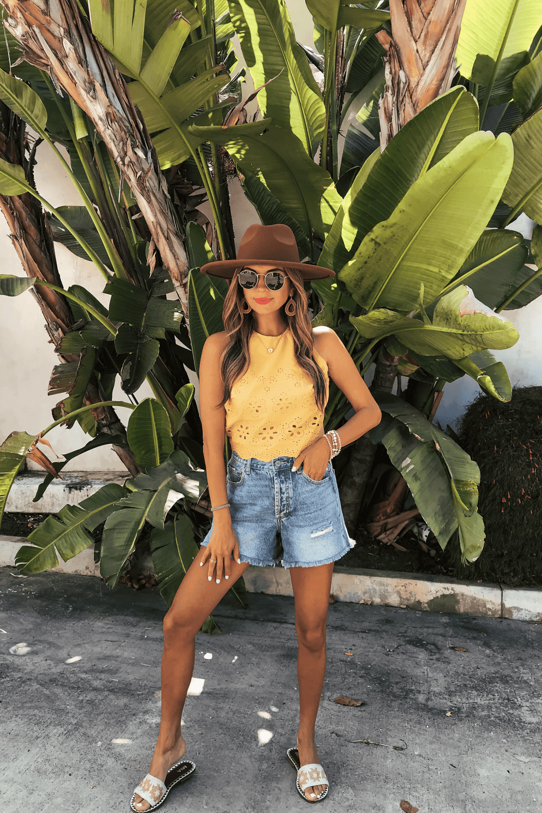 Marigold Yellow Eyelet Tank Top - FINAL SALE - One Revolver Surfboards