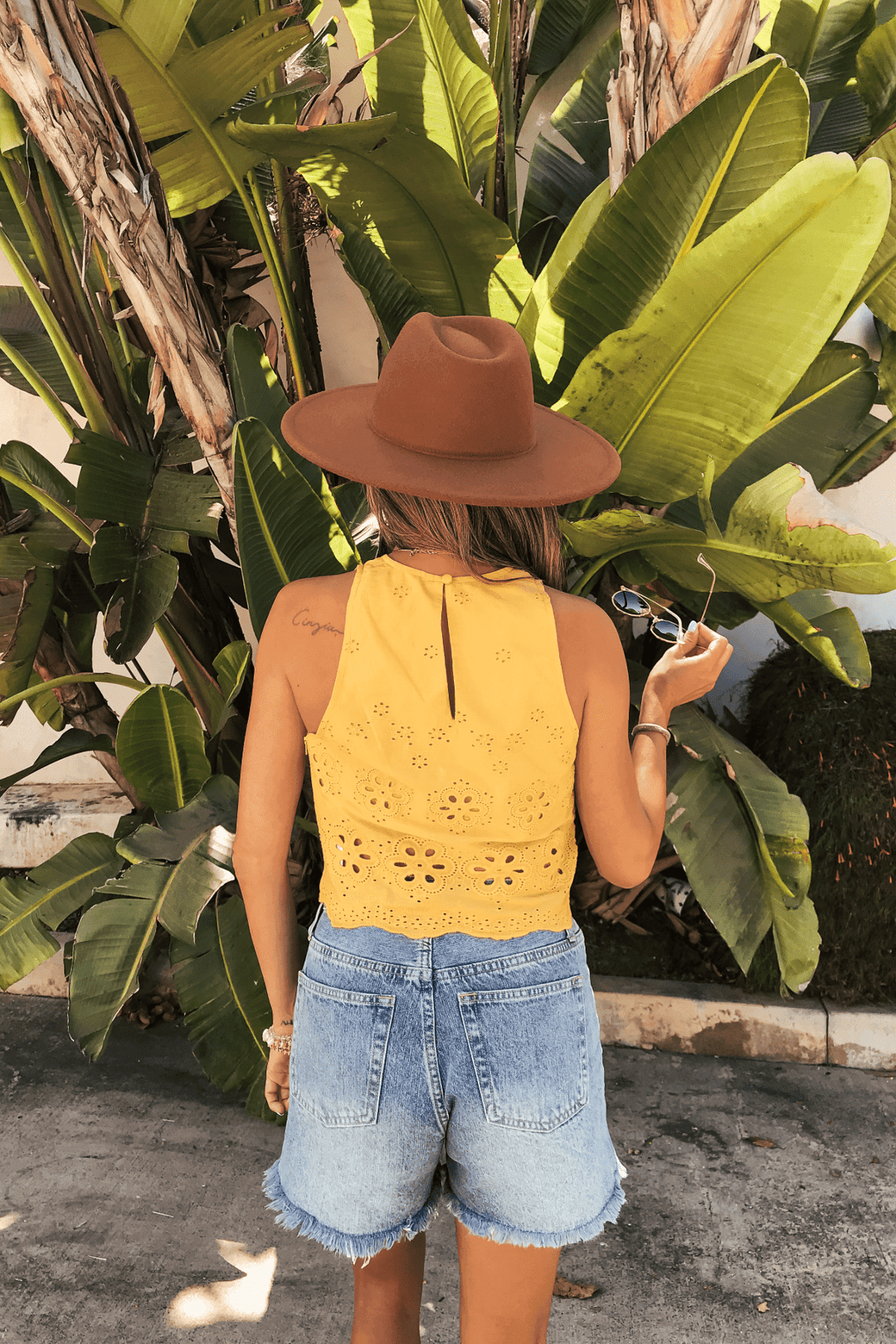 Marigold Yellow Eyelet Tank Top - FINAL SALE - One Revolver Surfboards