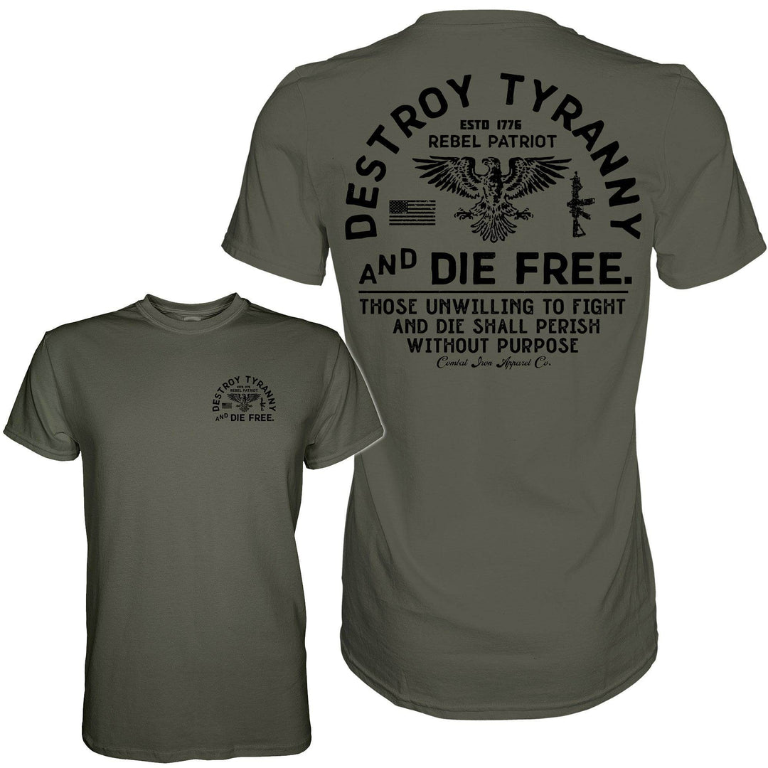 Destroy Tyranny and Die Free Men's T-Shirt - One Revolver Surfboards