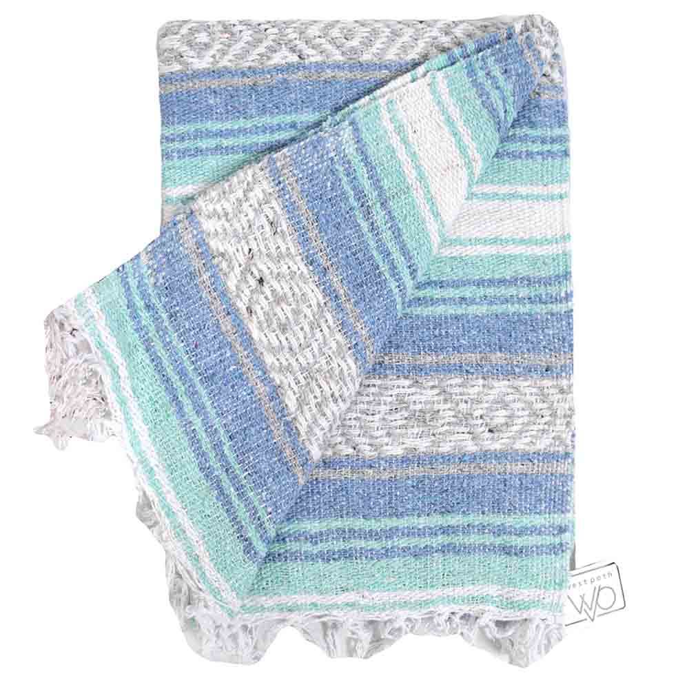 Mint Blue Ocean Mexican Falsa Yoga Blanket - One Revolver Surfboards