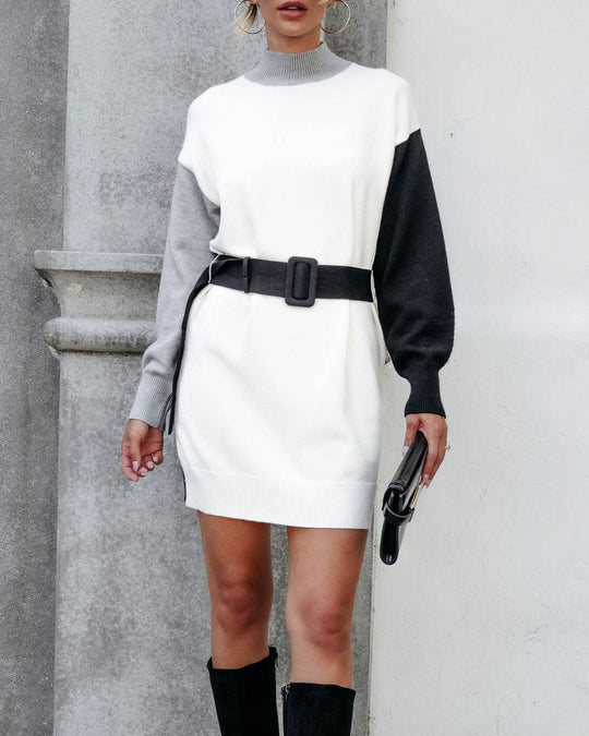 Muse By Magnolia Color Block Belted Sweater Dress - FINAL SALE - One Revolver Surfboards