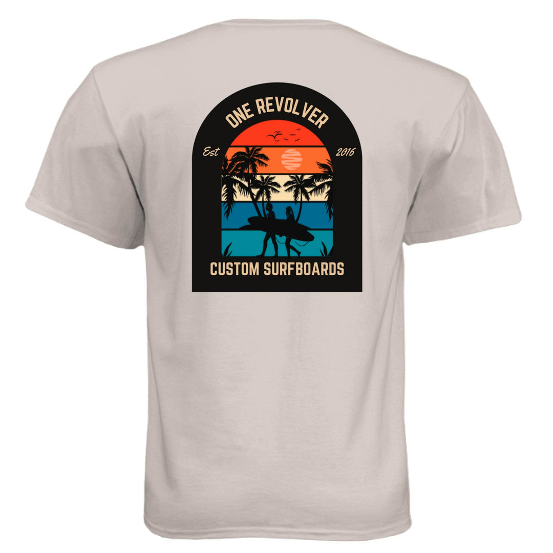 One Revolver Custom Surfboards- Sunset Palm Tee - One Revolver Surfboards