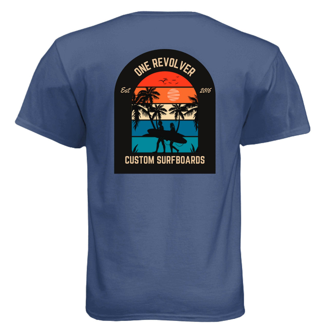 One Revolver Custom Surfboards- Sunset Palm Tee - One Revolver Surfboards