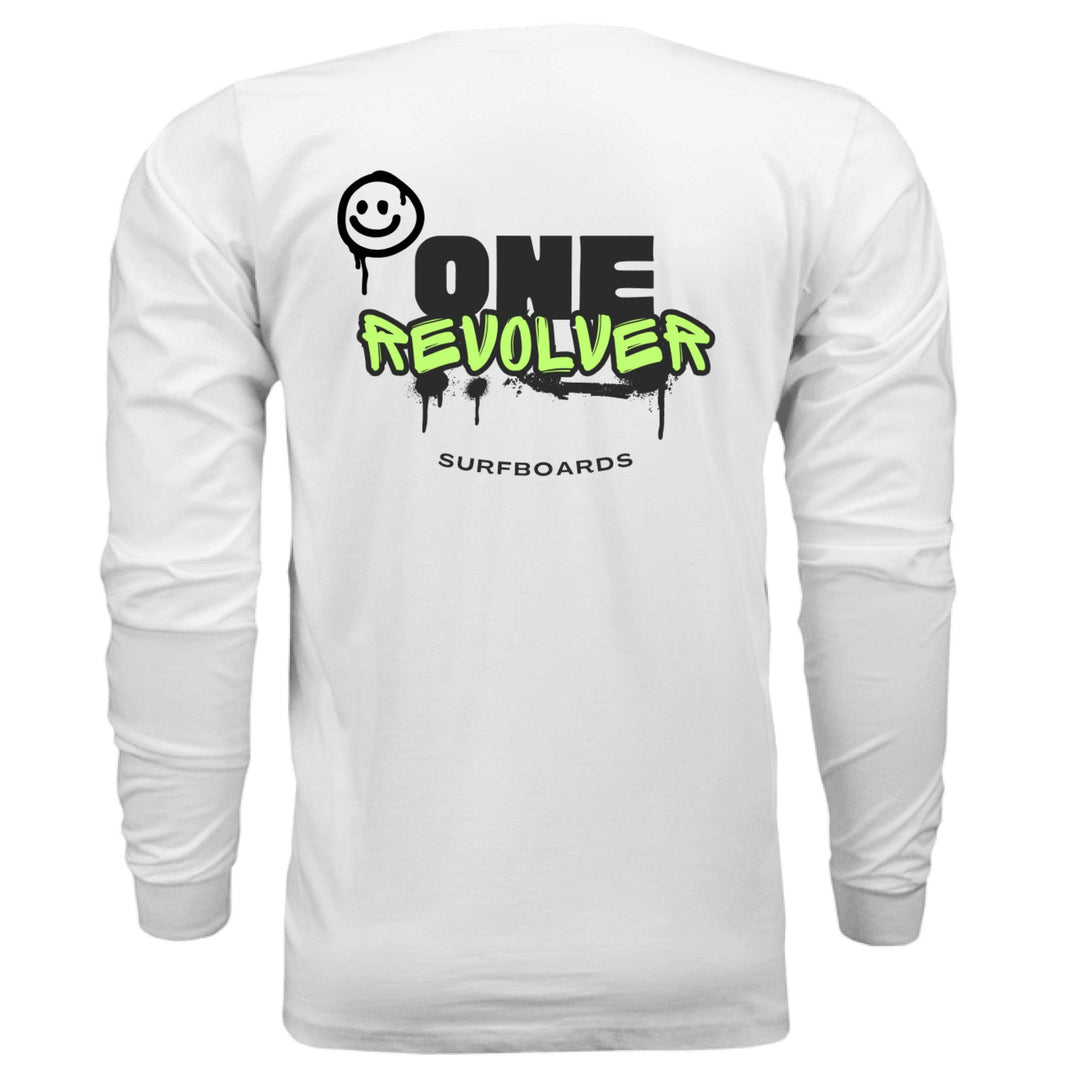 One Revolver Surfboards Graffiti Smile Long Sleeve Tee – Unisex Street-Surf Shirt - One Revolver Surfboards