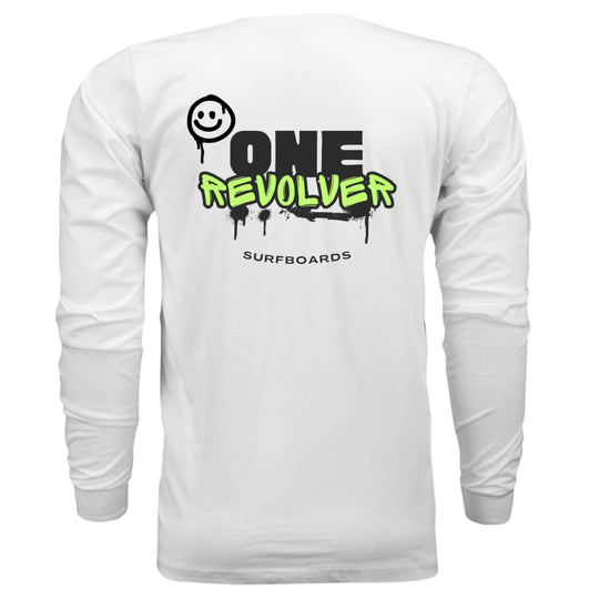 One Revolver Surfboards Graffiti Smile Long Sleeve Tee – Unisex Street-Surf Shirt - One Revolver Surfboards