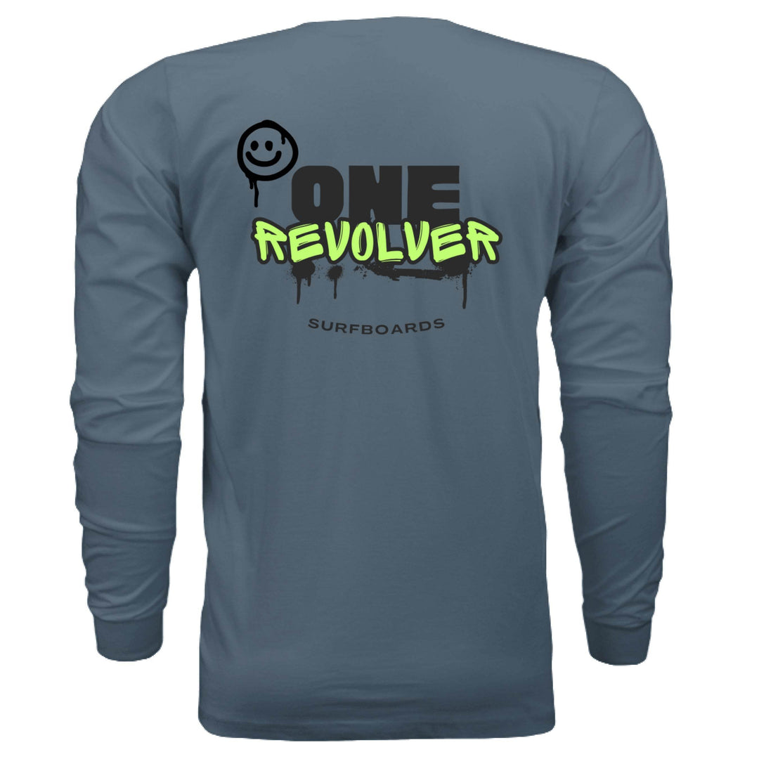 One Revolver Surfboards Graffiti Smile Long Sleeve Tee – Unisex Street-Surf Shirt - One Revolver Surfboards