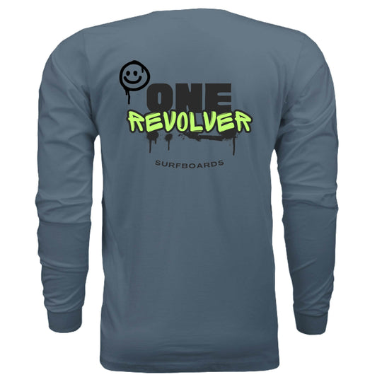 One Revolver Surfboards Graffiti Smile Long Sleeve Tee – Unisex Street-Surf Shirt - One Revolver Surfboards