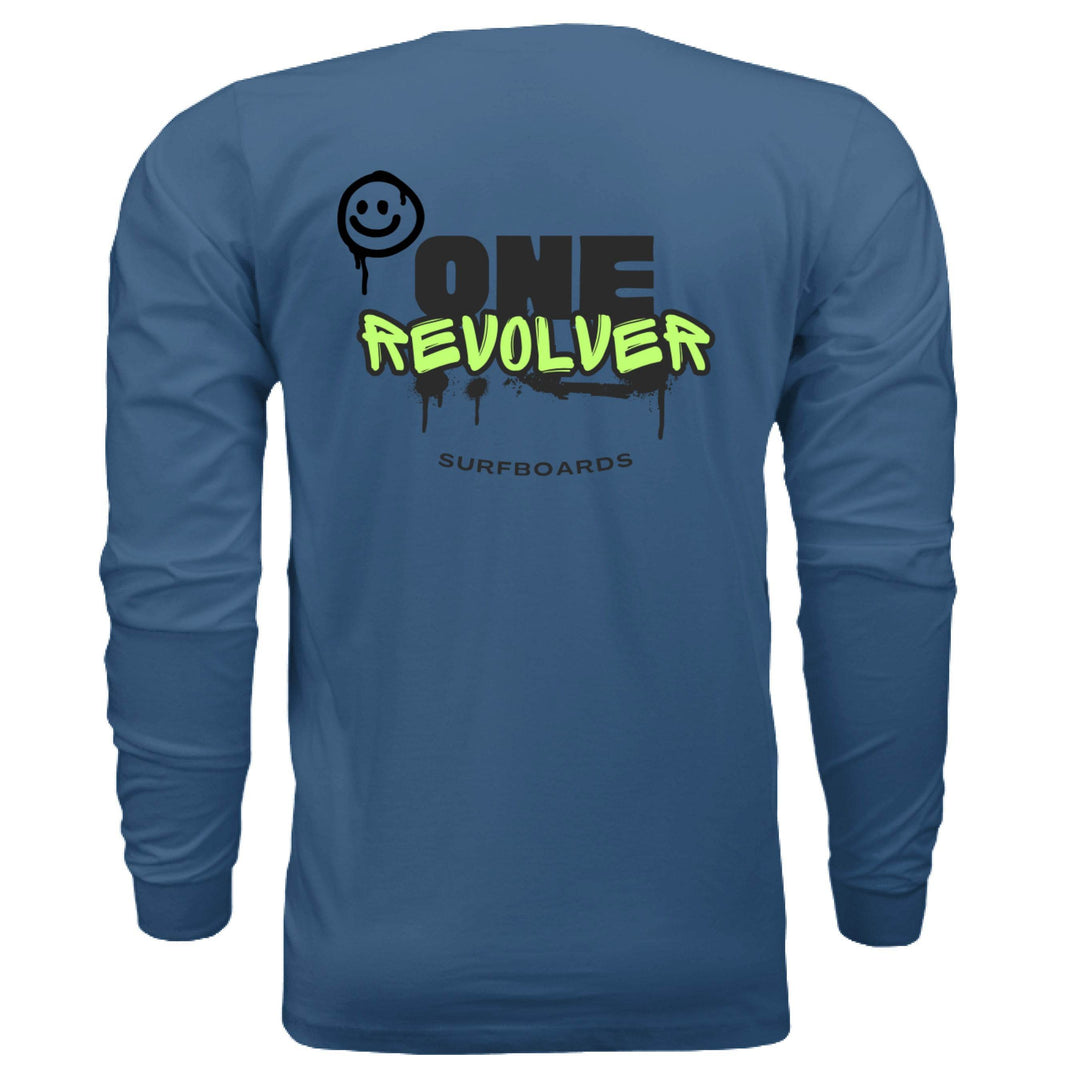 One Revolver Surfboards Graffiti Smile Long Sleeve Tee – Unisex Street-Surf Shirt - One Revolver Surfboards