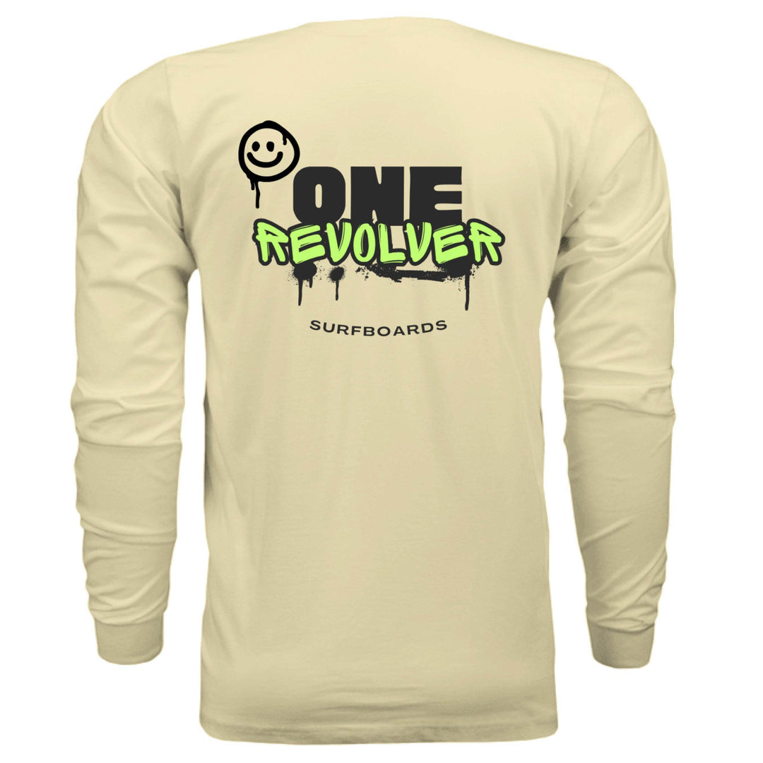 One Revolver Surfboards Graffiti Smile Long Sleeve Tee – Unisex Street-Surf Shirt - One Revolver Surfboards