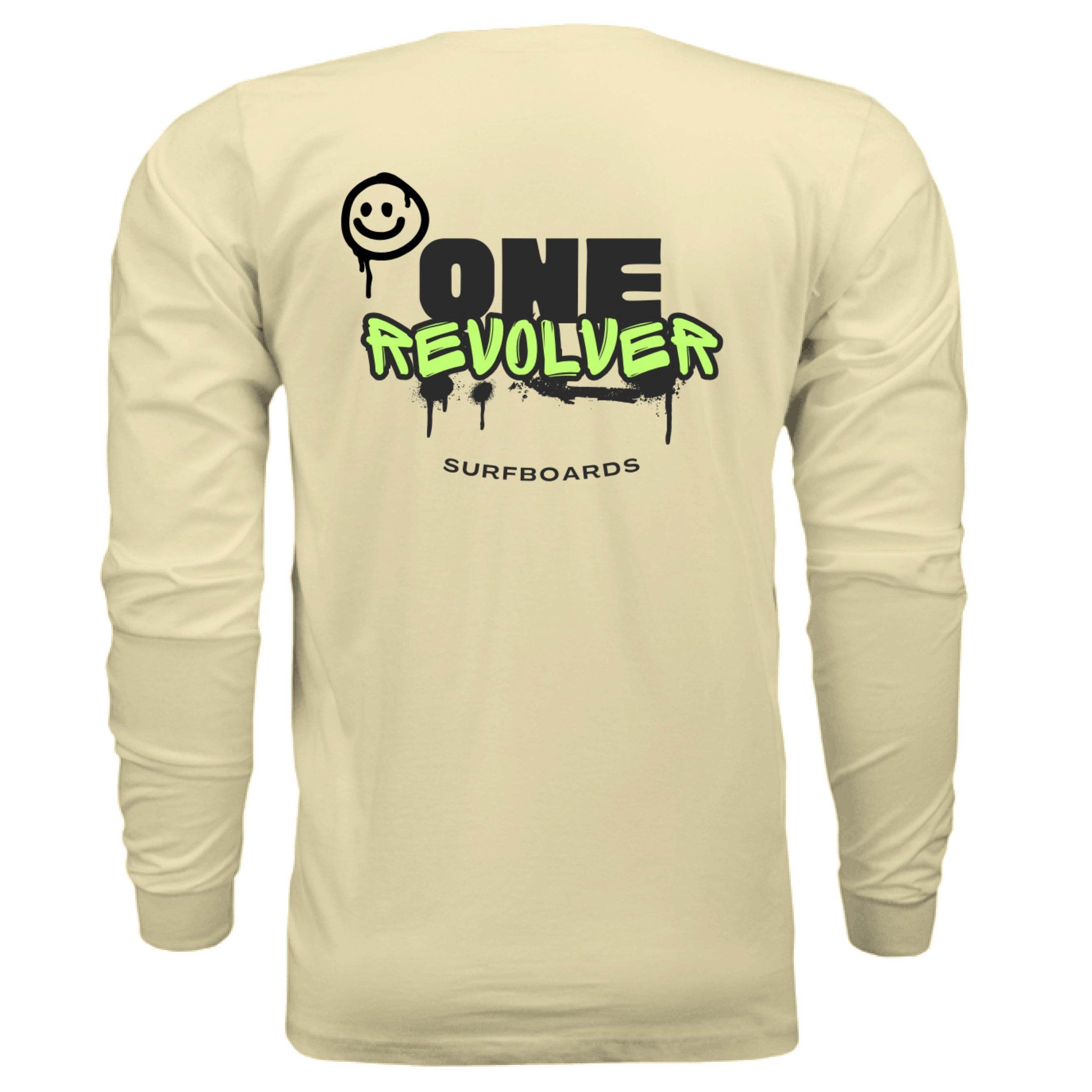 One Revolver Surfboards Graffiti Smile Long Sleeve Tee – Unisex Street-Surf Shirt - One Revolver Surfboards