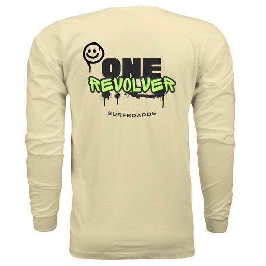 One Revolver Surfboards Graffiti Smile Long Sleeve Tee – Unisex Street-Surf Shirt - One Revolver Surfboards