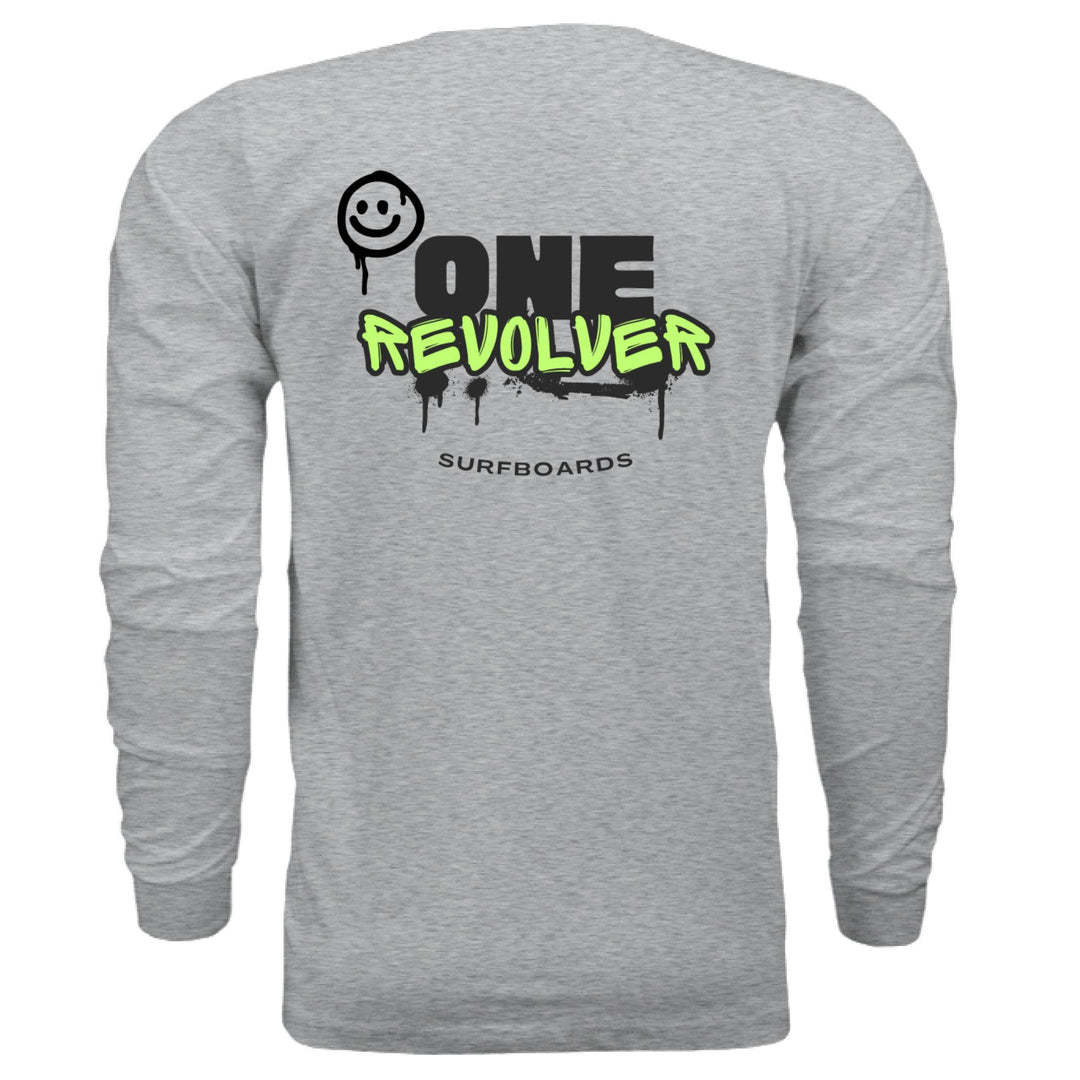 One Revolver Surfboards Graffiti Smile Long Sleeve Tee – Unisex Street-Surf Shirt - One Revolver Surfboards