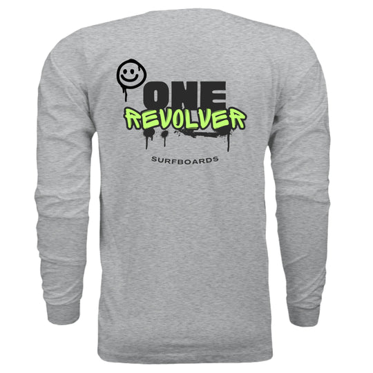 One Revolver Surfboards Graffiti Smile Long Sleeve Tee – Unisex Street-Surf Shirt - One Revolver Surfboards