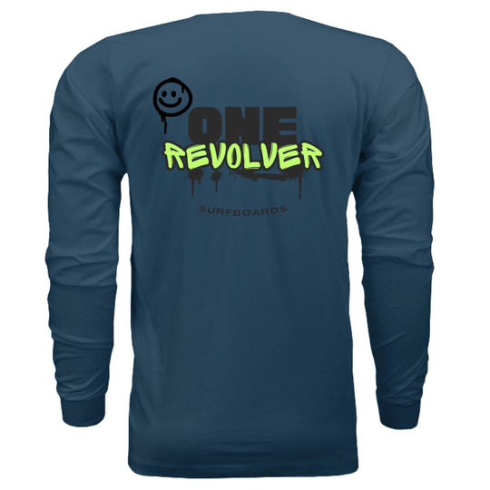 One Revolver Surfboards Graffiti Smile Long Sleeve Tee – Unisex Street-Surf Shirt - One Revolver Surfboards