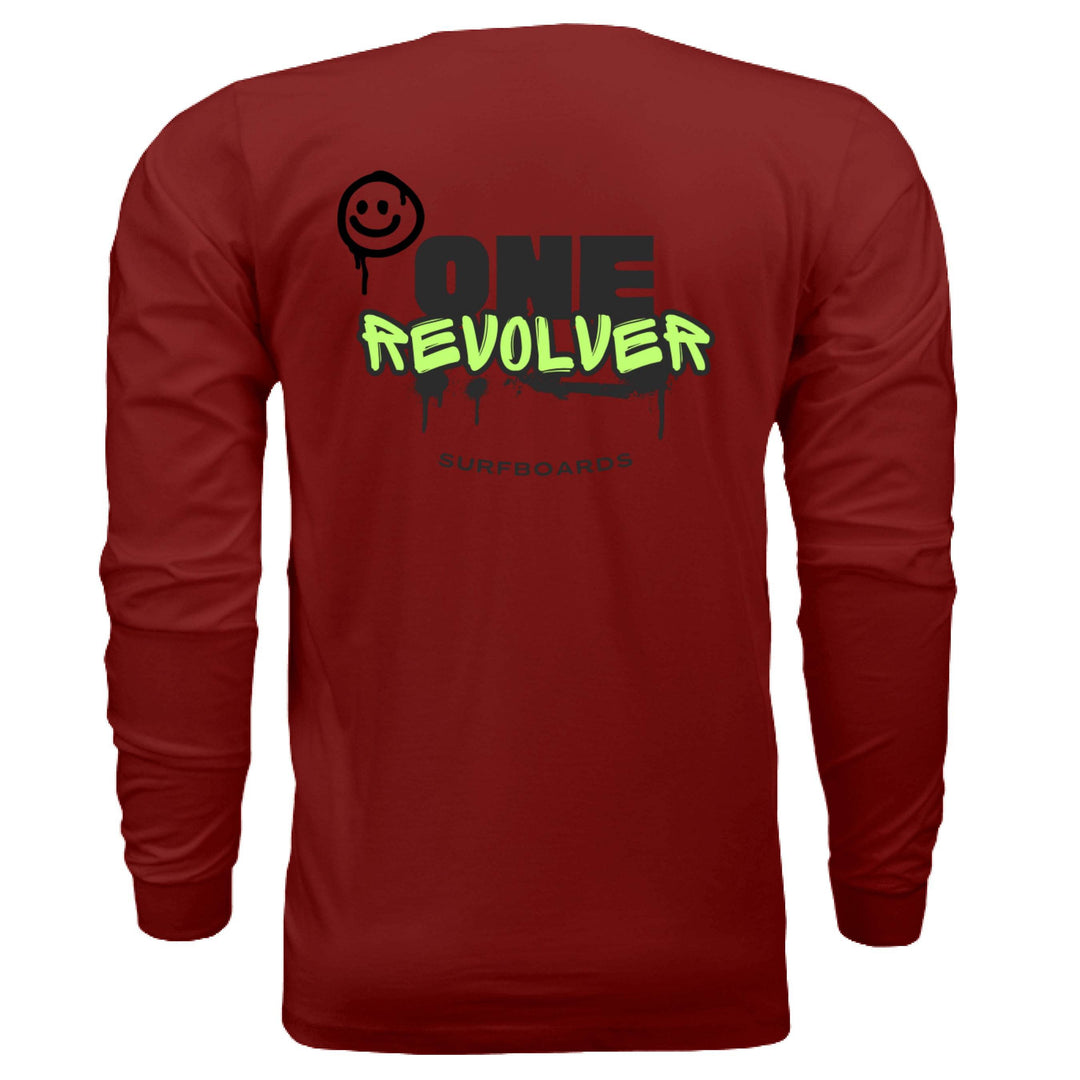 One Revolver Surfboards Graffiti Smile Long Sleeve Tee – Unisex Street-Surf Shirt - One Revolver Surfboards