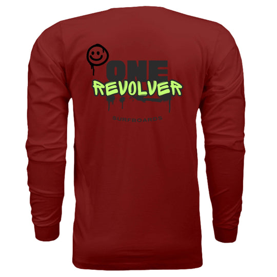 One Revolver Surfboards Graffiti Smile Long Sleeve Tee – Unisex Street-Surf Shirt - One Revolver Surfboards