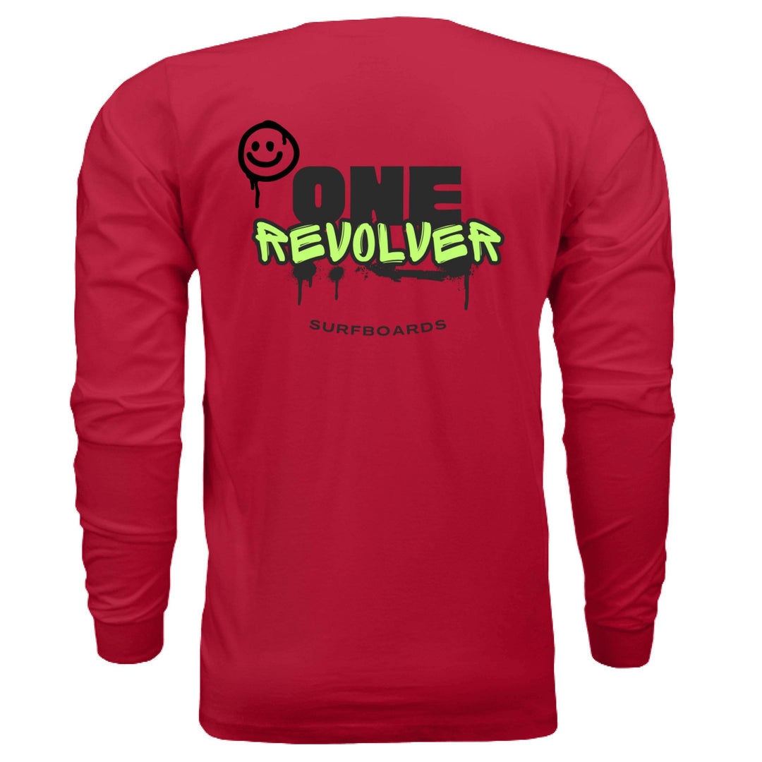 One Revolver Surfboards Graffiti Smile Long Sleeve Tee – Unisex Street-Surf Shirt - One Revolver Surfboards