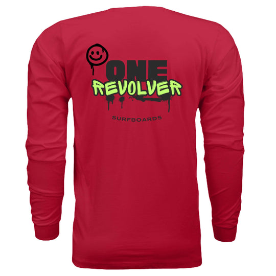 One Revolver Surfboards Graffiti Smile Long Sleeve Tee – Unisex Street-Surf Shirt - One Revolver Surfboards