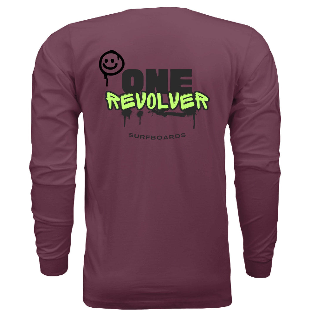 One Revolver Surfboards Graffiti Smile Long Sleeve Tee – Unisex Street-Surf Shirt - One Revolver Surfboards