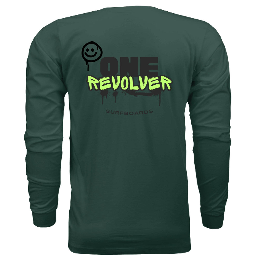 One Revolver Surfboards Graffiti Smile Long Sleeve Tee – Unisex Street-Surf Shirt - One Revolver Surfboards