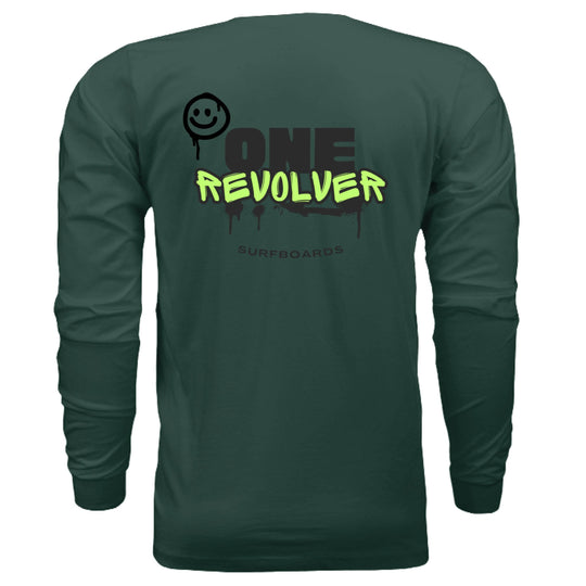 One Revolver Surfboards Graffiti Smile Long Sleeve Tee – Unisex Street-Surf Shirt - One Revolver Surfboards