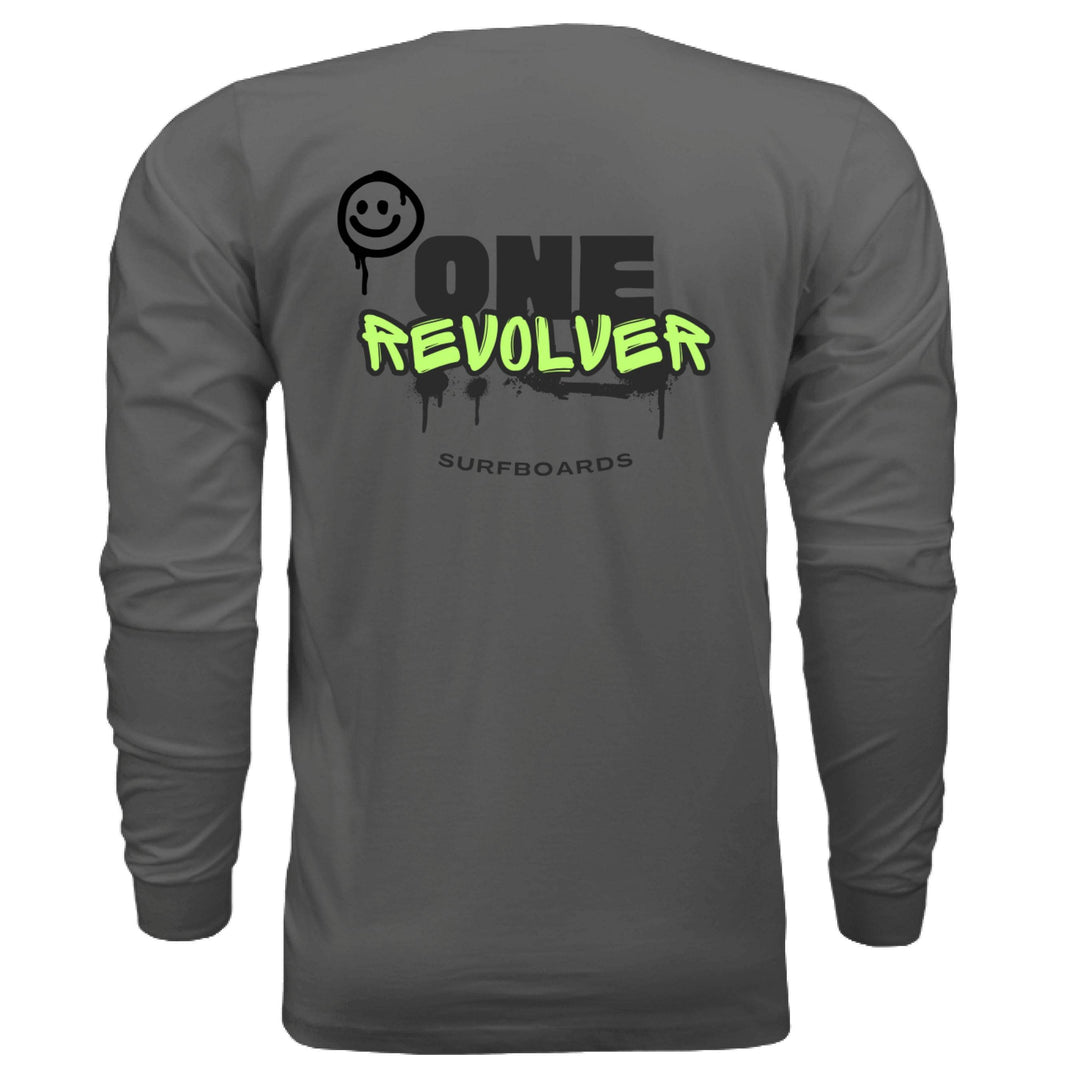 One Revolver Surfboards Graffiti Smile Long Sleeve Tee – Unisex Street-Surf Shirt - One Revolver Surfboards