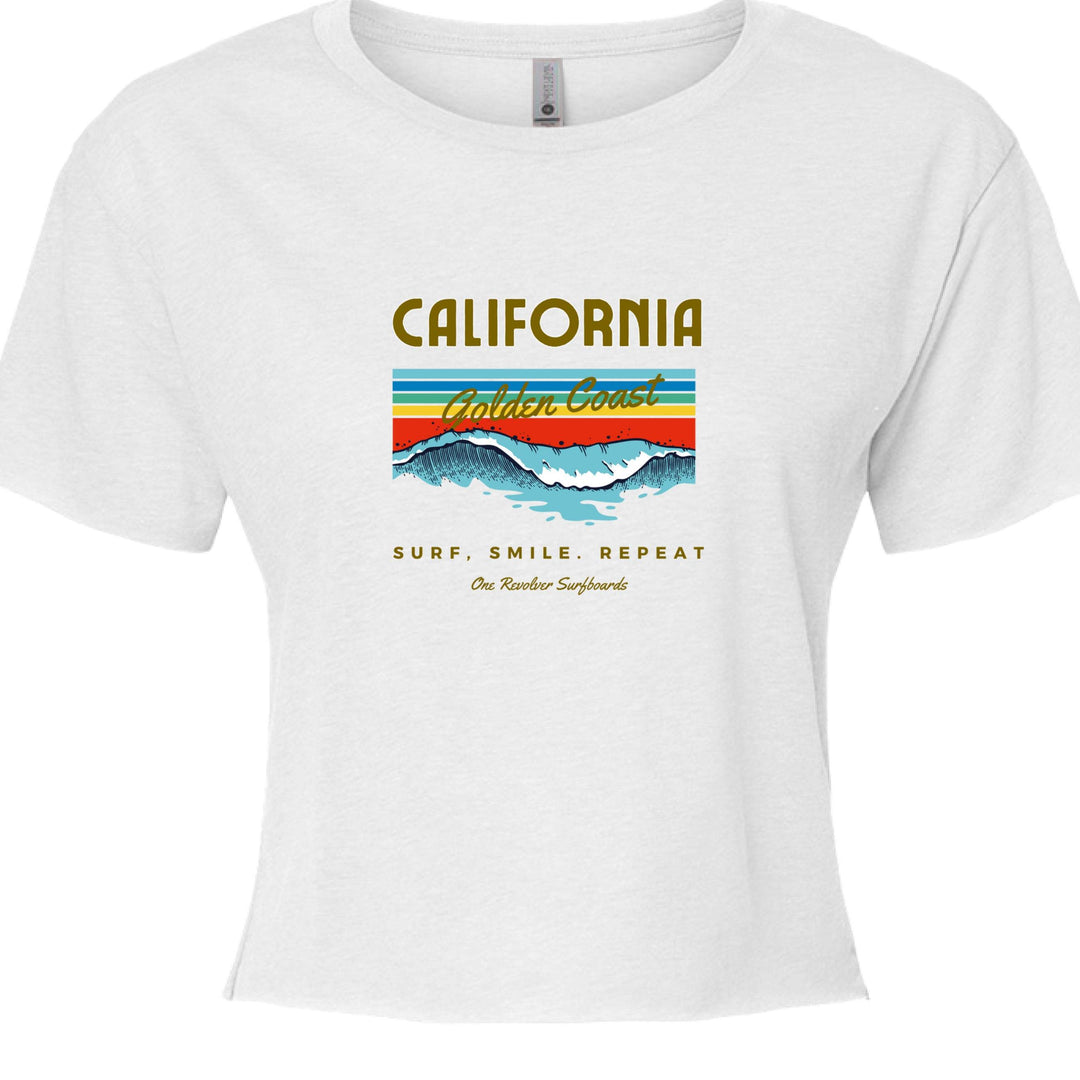 One Revolver Surfboards Surf. Sleep. Repeat. California Crop Top – Women’s Boho Style - One Revolver Surfboards