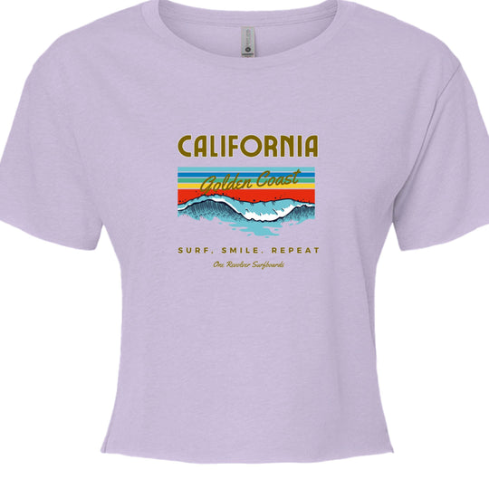 One Revolver Surfboards Surf. Sleep. Repeat. California Crop Top – Women’s Boho Style - One Revolver Surfboards
