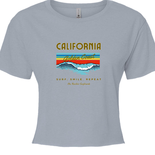 One Revolver Surfboards Surf. Sleep. Repeat. California Crop Top – Women’s Boho Style - One Revolver Surfboards