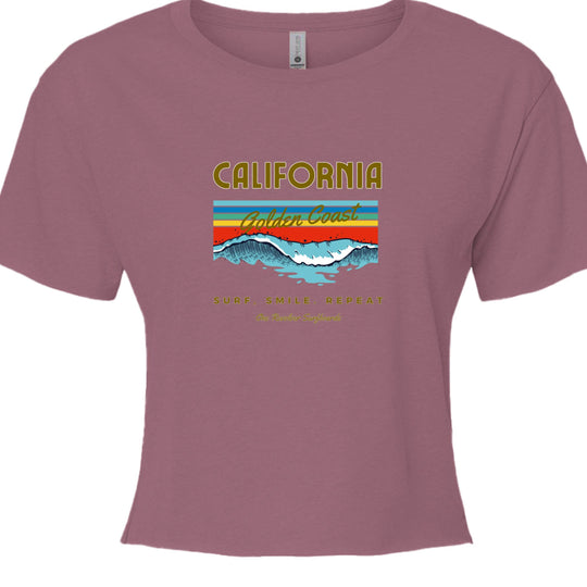 One Revolver Surfboards Surf. Sleep. Repeat. California Crop Top – Women’s Boho Style - One Revolver Surfboards