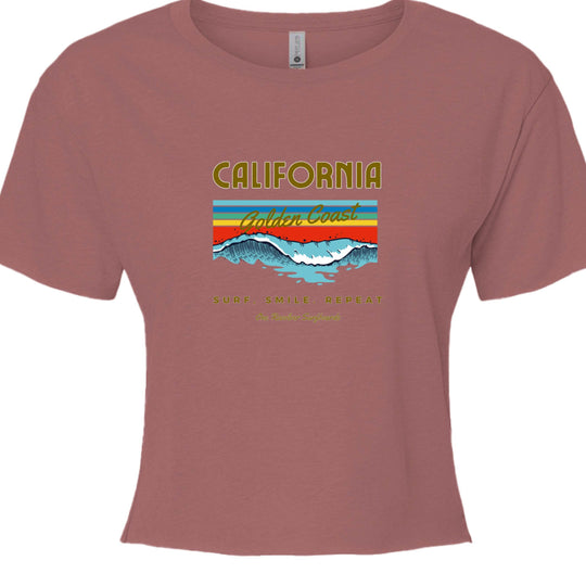 One Revolver Surfboards Surf. Sleep. Repeat. California Crop Top – Women’s Boho Style - One Revolver Surfboards