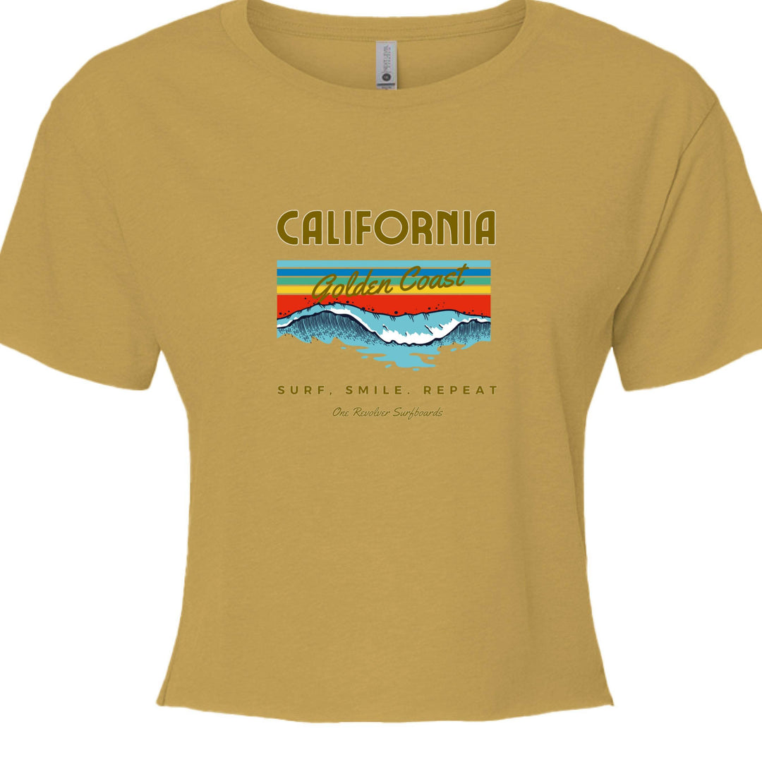 One Revolver Surfboards Surf. Sleep. Repeat. California Crop Top – Women’s Boho Style - One Revolver Surfboards
