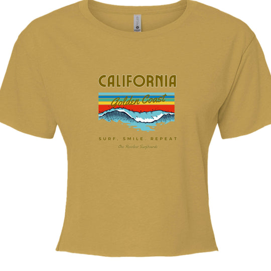One Revolver Surfboards Surf. Sleep. Repeat. California Crop Top – Women’s Boho Style - One Revolver Surfboards